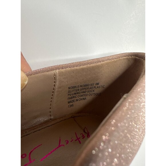 Betsey Johnson Glitter Bow High Heels Pointed Toe Pink Size 6M Made In China - Picture 4 of 7